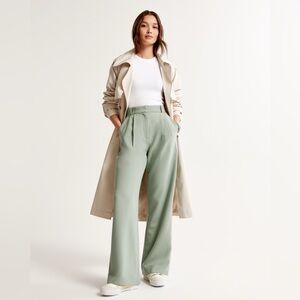 Abercrombie & Fitch sloan curve loved mint Green Wide-Leg Trousers